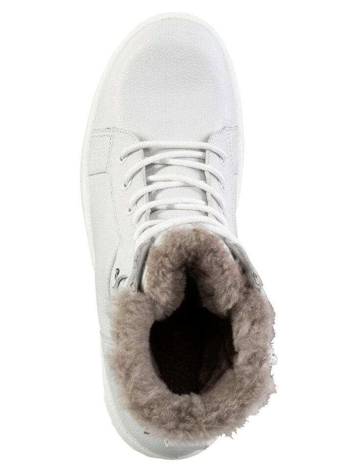 Schn&uuml;r-Bootie aus echtem Lammfell 