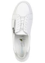 Waldl&auml;ufer, bequeme Damen-Schn&uuml;rschuhe, Weite H, mit herausnehmbarem Fu&szlig;bett WEISS-SILBER