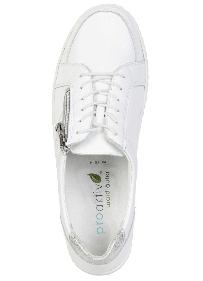 Waldl&auml;ufer, bequeme Damen-Schn&uuml;rschuhe, Weite H, mit herausnehmbarem Fu&szlig;bett WEISS-SILBER