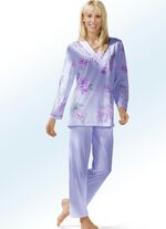 Schlafanzug mit V-Ausschnitt und langer Hose 