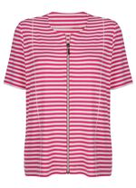 Shirtjacke mit garngef&auml;rbtem Ringeldessin 