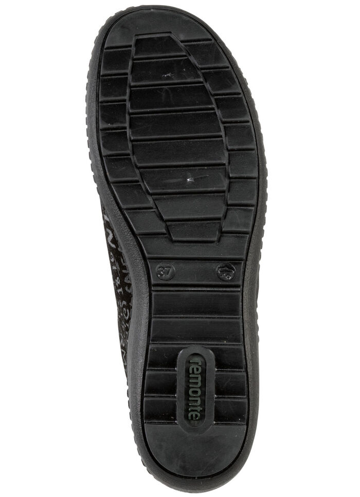 Remonte Schn&uuml;r-Bootie aus Crashlack SCHWARZ