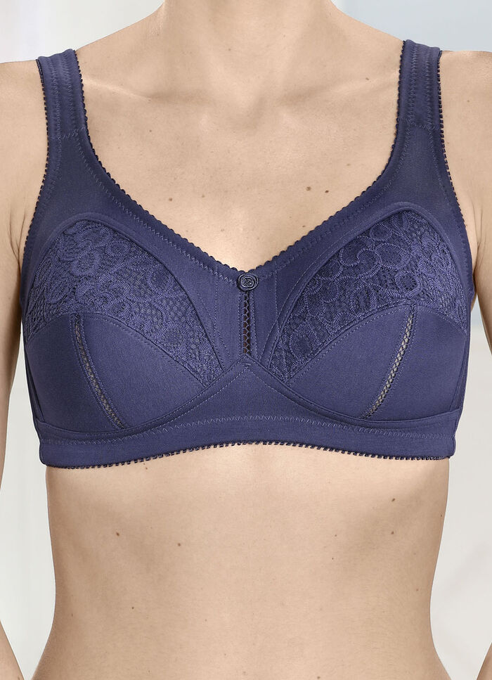 Zweierpack BH mit Spitzeneins&auml;tzen 1X MARINE, 1X WEISS
