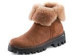 Waldl&auml;ufer Stiefelette mit kuscheligem Kragen aus Lammfell BRAUN