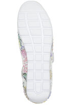 Gemini Mokassin-Slipper mit Lederspange WEISS-BUNT