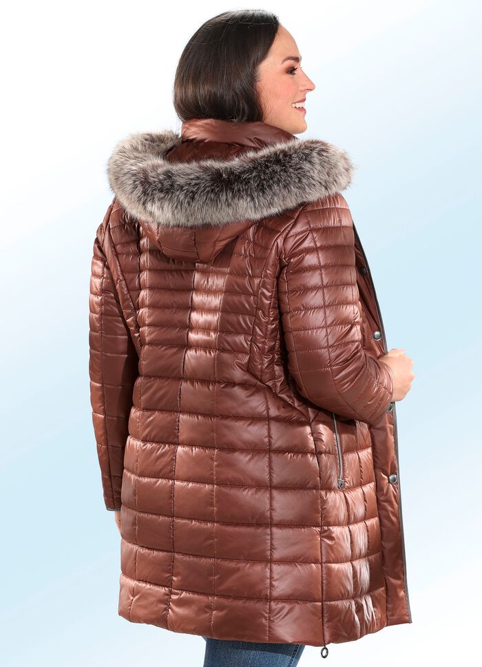 Kurzmantel mit Akzenten aus Nappaleder-Imitat 