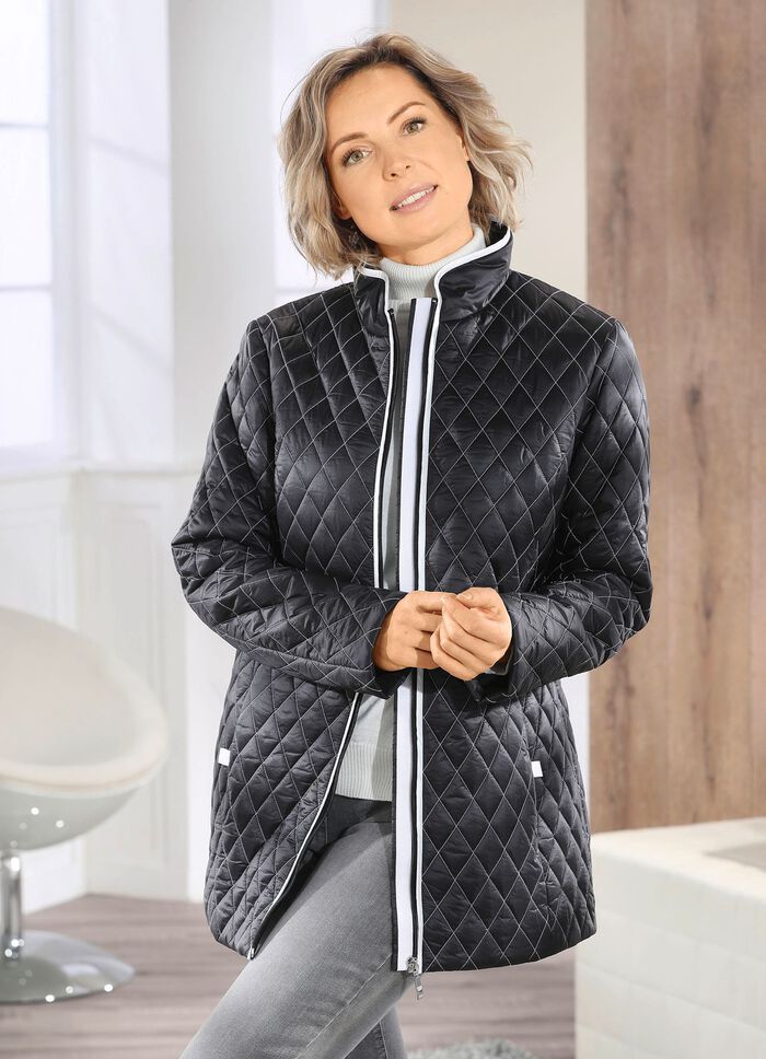 Jacke mit Rautenstepp SCHWARZ