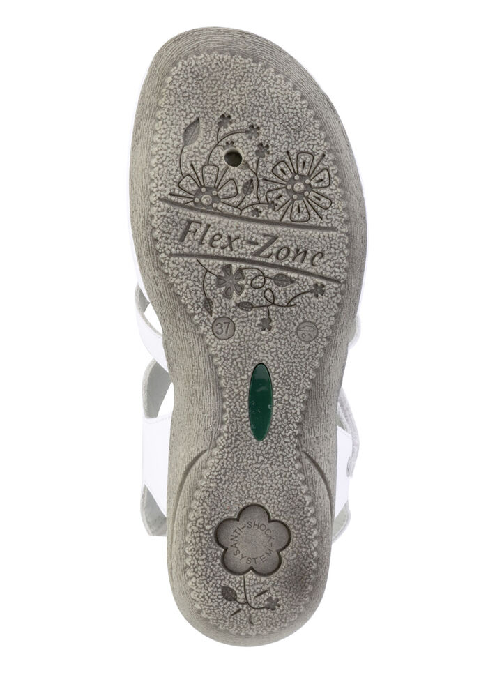 ELENA EDEN Sandale mit Ziernieten und Lederdurchz&uuml;gen WEISS