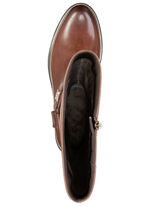 ELENA EDEN, trendige Damen-Stiefel, Winterschuhe, Weite G, mit Reißverschluss COGNAC