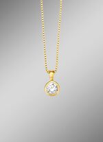 Zarte Eleganz: Anh&auml;nger mit synth. Zirkonia und Veneziakette 