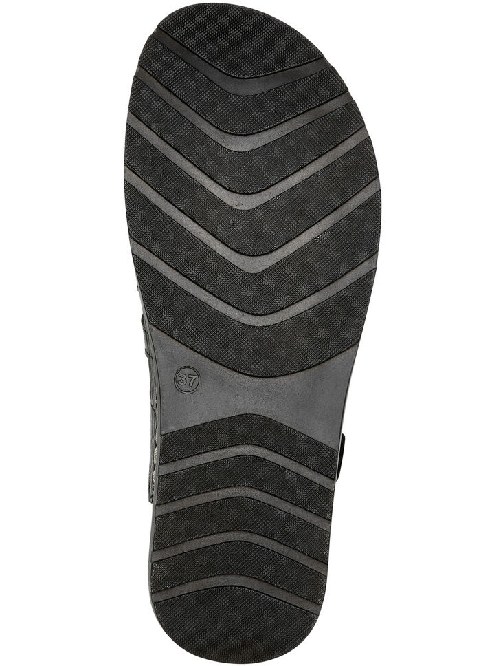 Gemini Sandale mit elastischer Zierschn&uuml;rung SCHWARZ