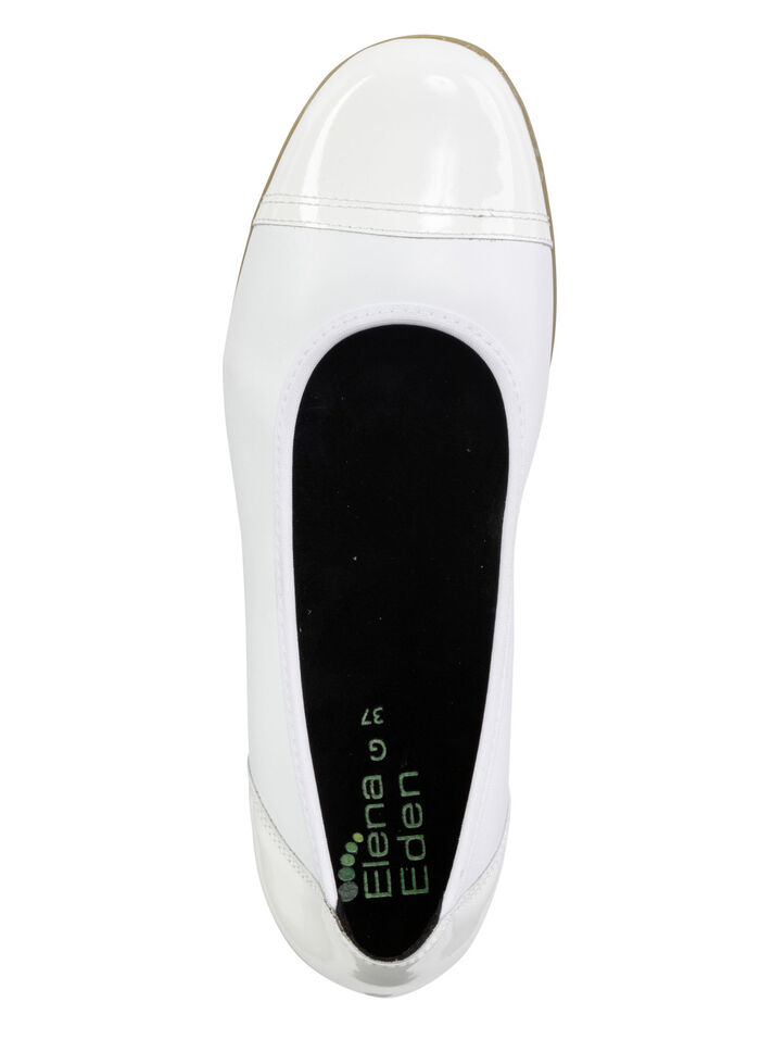 ELENA EDEN, klassische Damen-Ballerinas, Weite G, mit herausnehmbarem Fu&szlig;bett WEISS