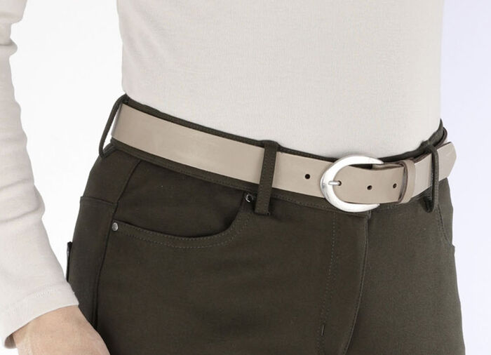 Eleganter Damen-Gürtel, aus Leder, 3 cm breit TAUPE