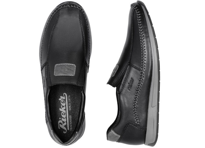 Rieker Slipper aus Nappaleder SCHWARZ