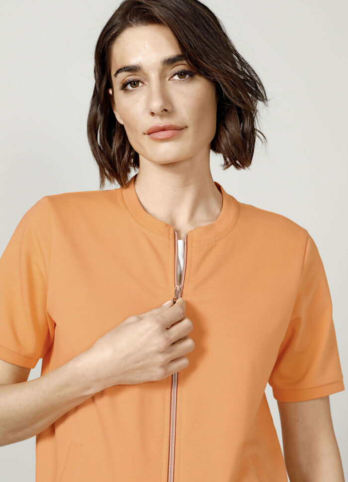 Sweatjacke mit Rippenbündchen 