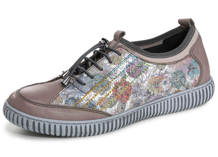 Gemini Sneaker aus teilweise floral bedrucktem Rindleder 