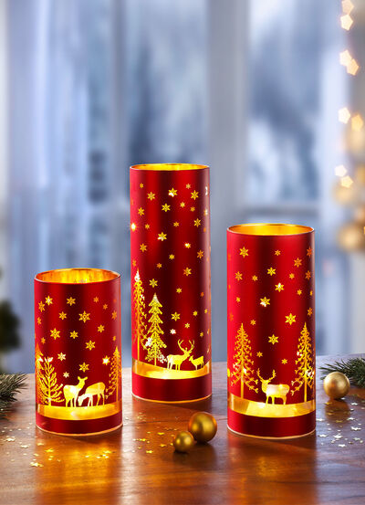 Windlicht 3er-Set aus Glas 