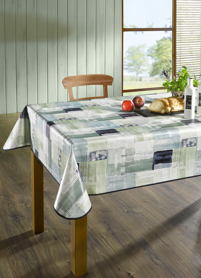 Wachstuch-Tischdecke in Patchwork-Optik GRÜN-BUNT