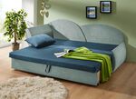 Schlafsofa mit Bettkasten und 1 Dekokissen GR&Uuml;N-MINT