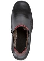 ELENA EDEN, gef&uuml;tterte Damen-Boots, Winterschuhe, Weite H, mit Lammfell SCHWARZ-BORDEAUX