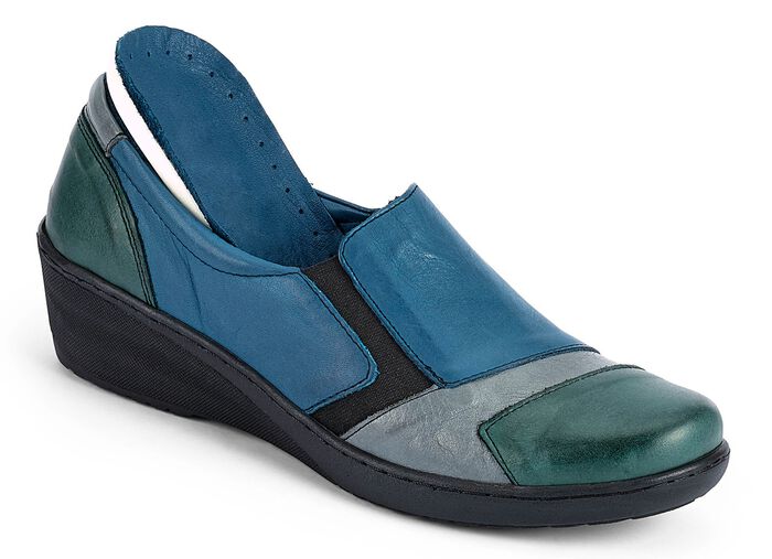 Gemini Slipper mit seitlichen Gummiz&uuml;gen JEANS-TANNE-GRAFIT