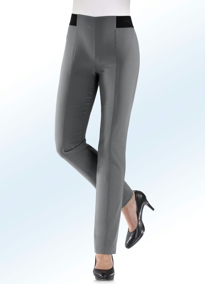 Hose mit spezieller Bundverarbeitung MITTELGRAU MEL.