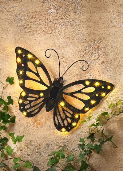 Solar Wandbild Schmetterling aus Metall 