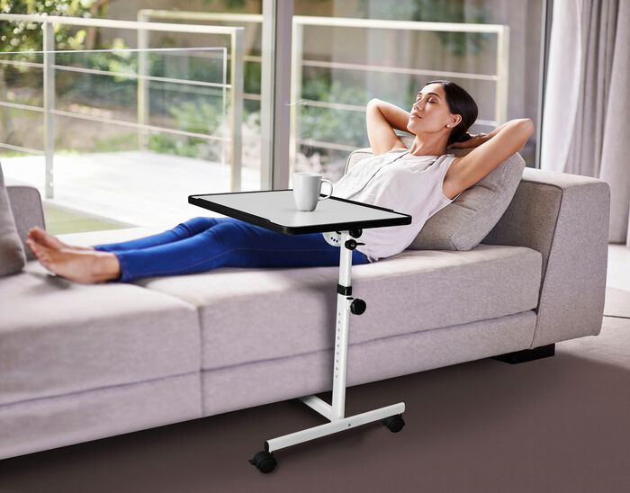 Höhenverstellbarer Komfort- und Betttisch WEISS