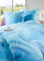 biberna Bettw&auml;sche-Garnitur aus 100% Baumwolle BLAU
