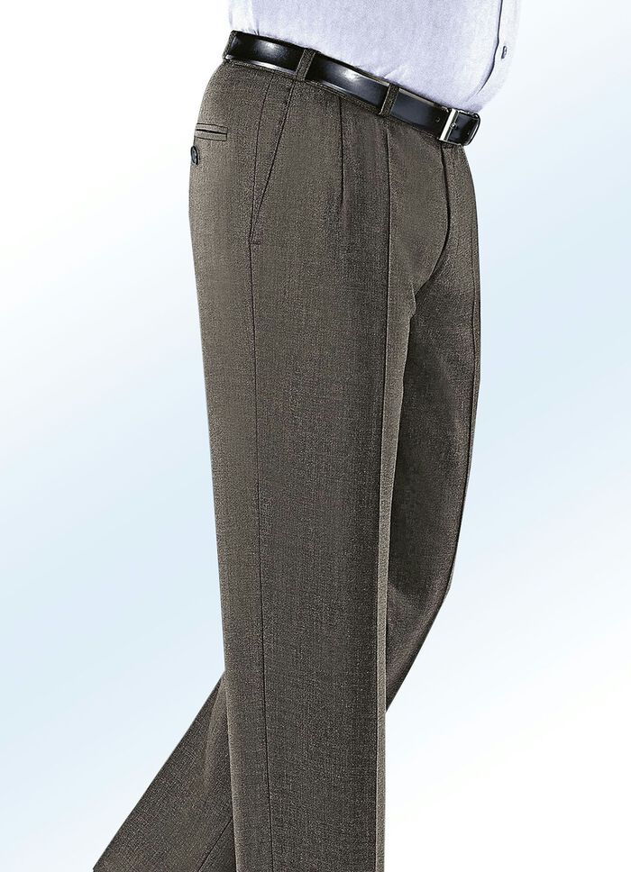 "Klaus Modelle"-Unterbauchhose mit G&uuml;rtel MITTELBRAUN MELIERT