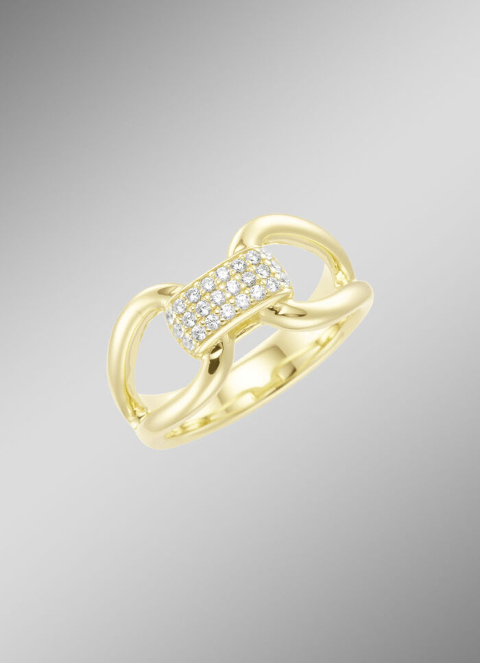 Vergoldeter Damenring mit Zirkonia 