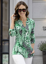 Shirt-Tunika mit Stehkragen 