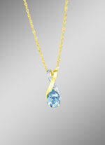 Anh&auml;nger mit Brillanten und echt Blautopas 