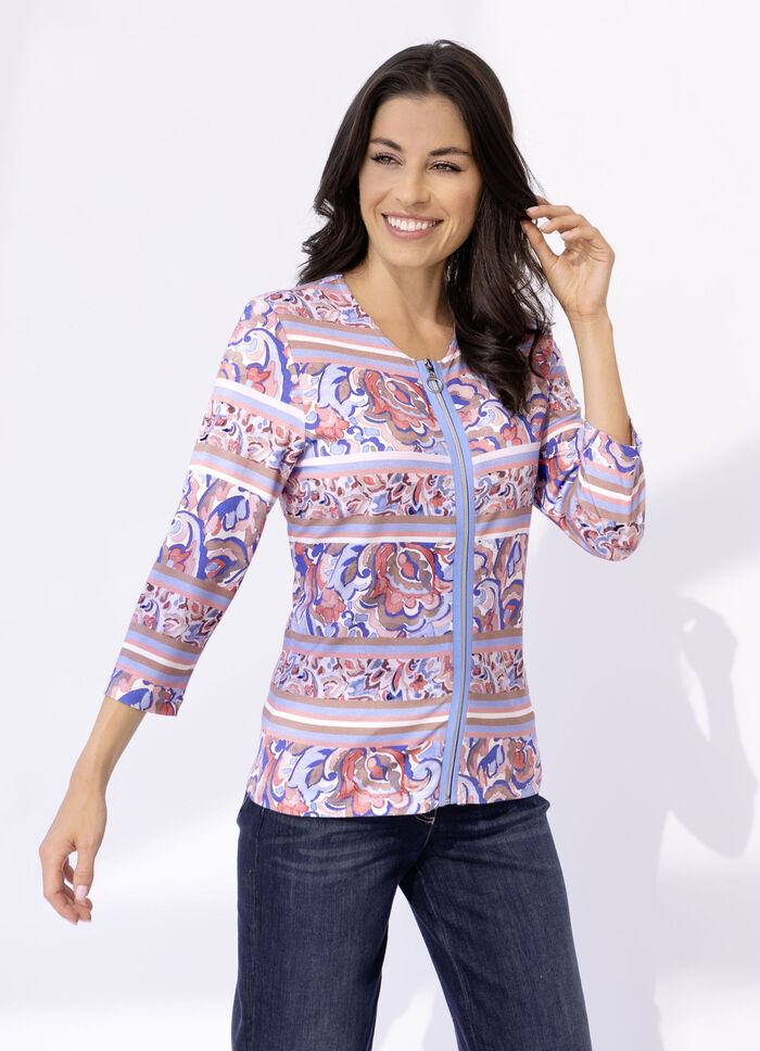 Shirtjacke mit durchgehendem Rei&szlig;verschluss  