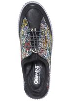 Gemini Sneaker aus teilweise floral bedrucktem Rindleder 
