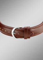 Funk-Herrenuhr mit Lederband und sprechender Zeitansage 