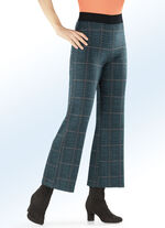 Hose in modisch verk&uuml;rzter L&auml;nge PETROL-SCHWARZ-TERRAKOTTA