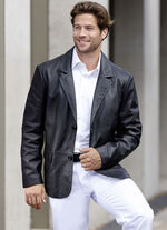 Lederkurzblazer mit Reverskragen 