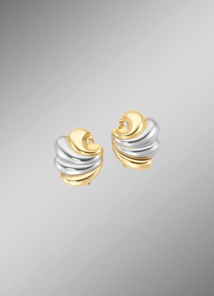 Geschwungene Ohrclips in Bicolor 