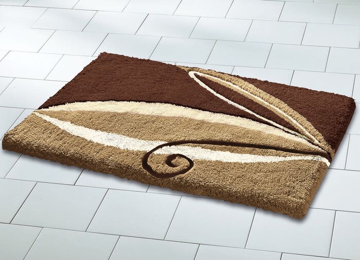 Weiche Badgarnitur mit rutschhemmender Rückseite BRAUN