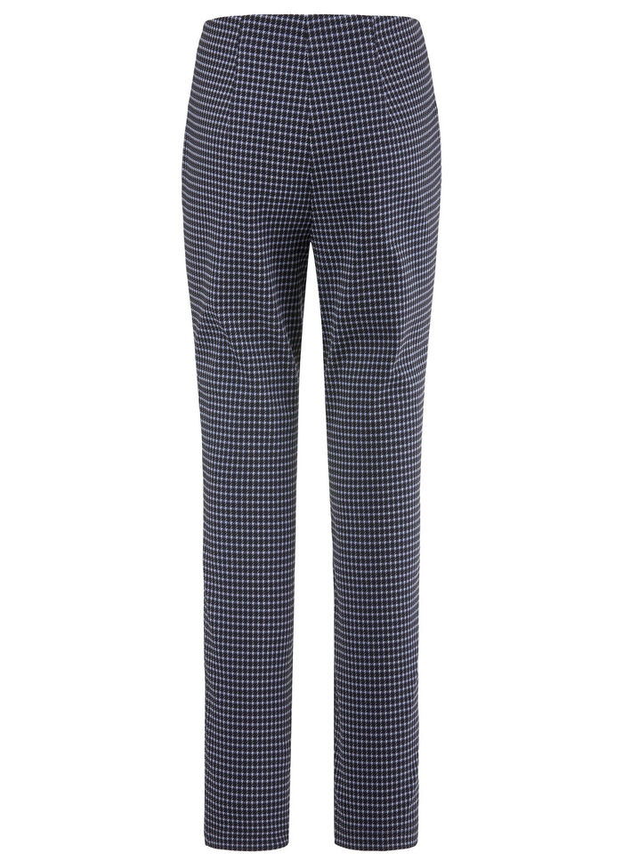 Hose mit trendiger Hahnentritt-Dessinerung BLAU-SCHWARZ