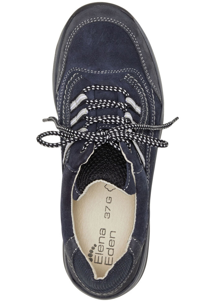 ELENA EDEN Schn&uuml;rschuh aus teilweise gepr&auml;gtem Nubukleder MARINE