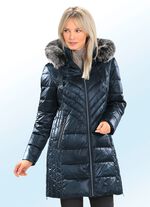 Kurzmantel mit L&auml;ngssteppung NAVY