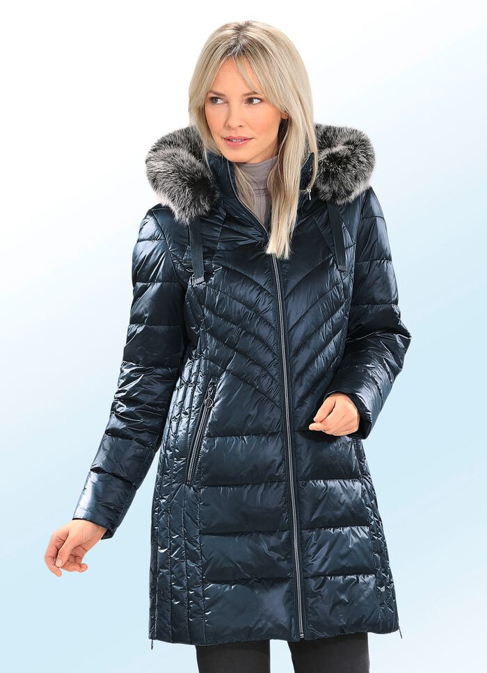 Kurzmantel mit L&auml;ngssteppung NAVY