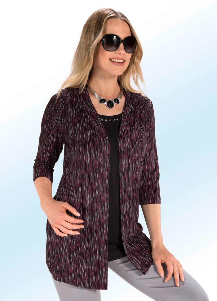 Longshirt in Jackenoptik 