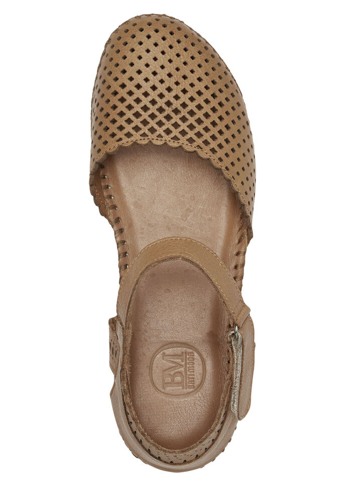 ELENA EDEN, sommerliche Damen-Sandalen, Weite G, aus Leder COGNAC