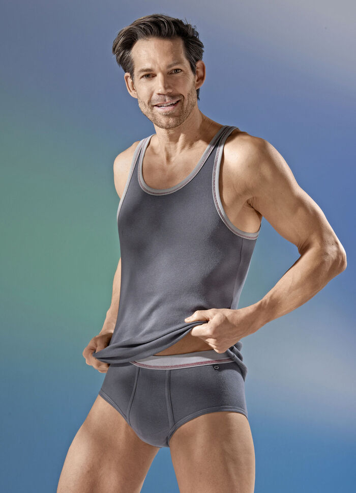 Pfeilring, Dreierpack Slips aus Feinripp, grafit 