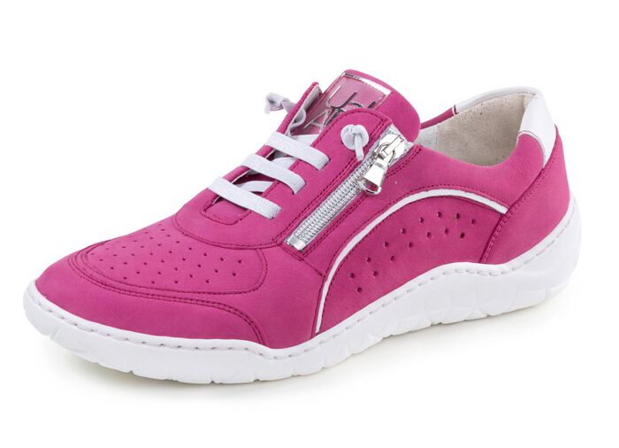 Waldl&auml;ufer Sneaker mit Perforation PINK-WEISS