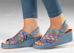 Gemini Sandalette mit raffinierten, bunten Flechtdurchz&uuml;gen JEANS