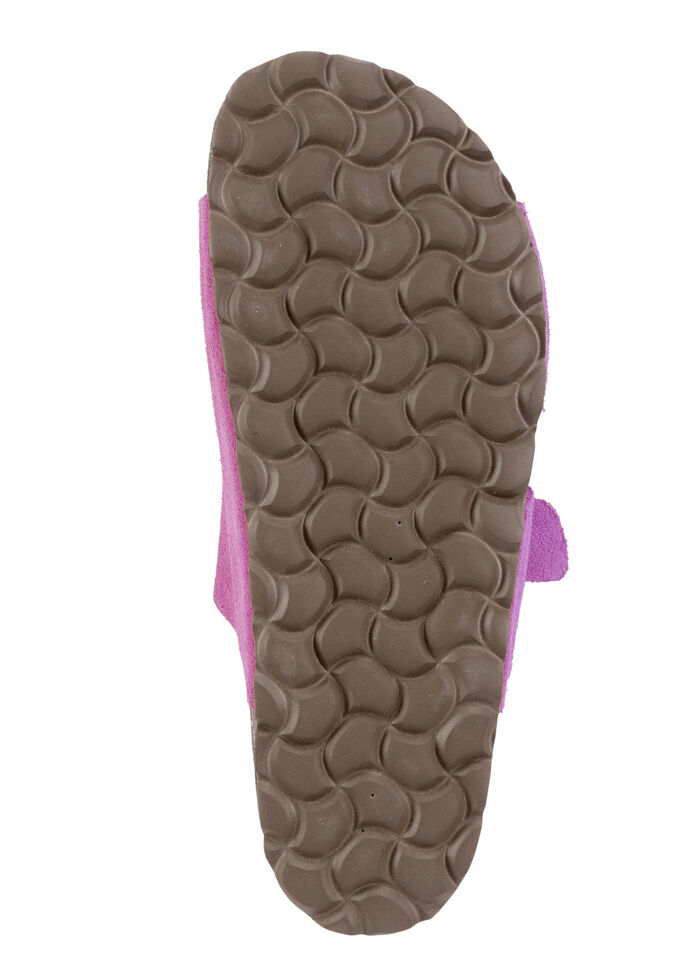 ELENA EDEN, bequeme Damen-Pantoletten, Weite H, aus Leder PINK